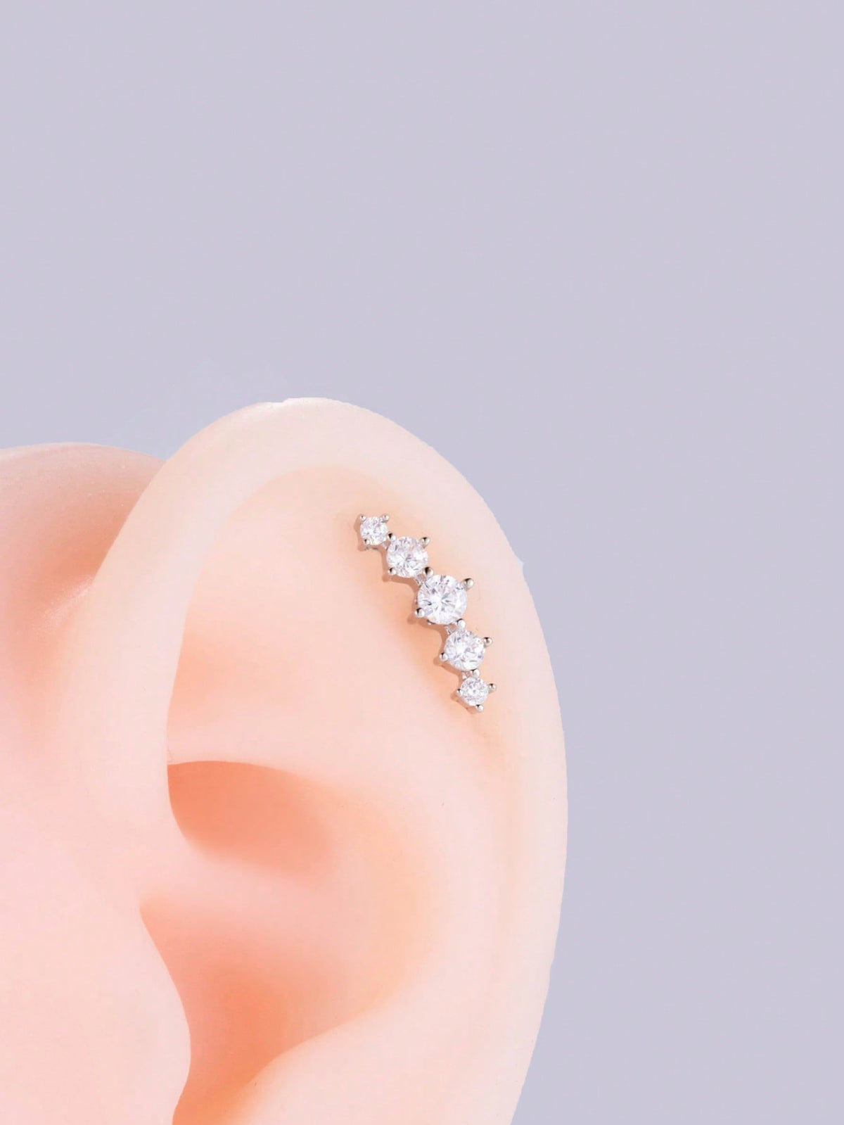 1pc Glamorous Cubic Zirconia Decor Stud Earring For Women For Daily Life