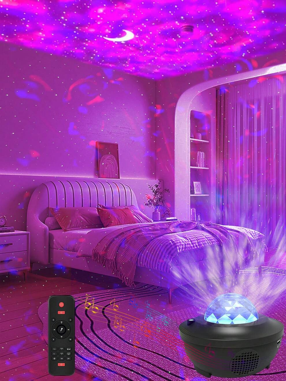 1pc ABS Projection Light, Creative Galaxy Pattern Sunset Lamp Projector For Home