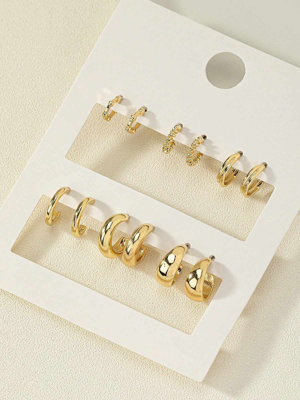 6pairs Minimalist Geometric Daily Wear Earrings, Fashionable And Suitable For Women