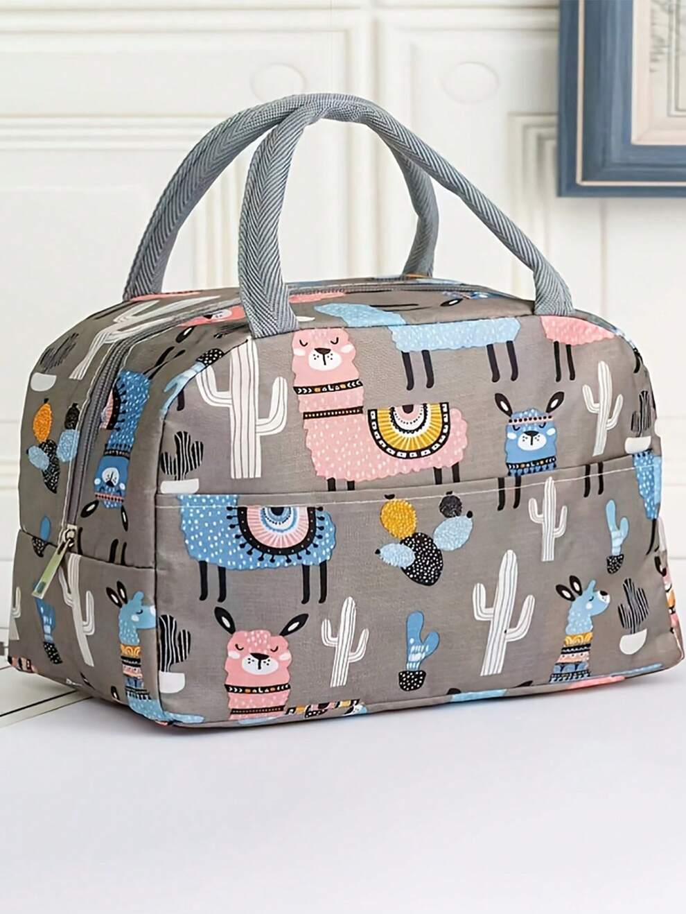 1pc Travel Toiletry Storage Bag Portable Bag with Alpaca Pattern Print Waterproof, Durable, Zipper Closure, Large Capacity For Storing Toiletries and Travel Essentials