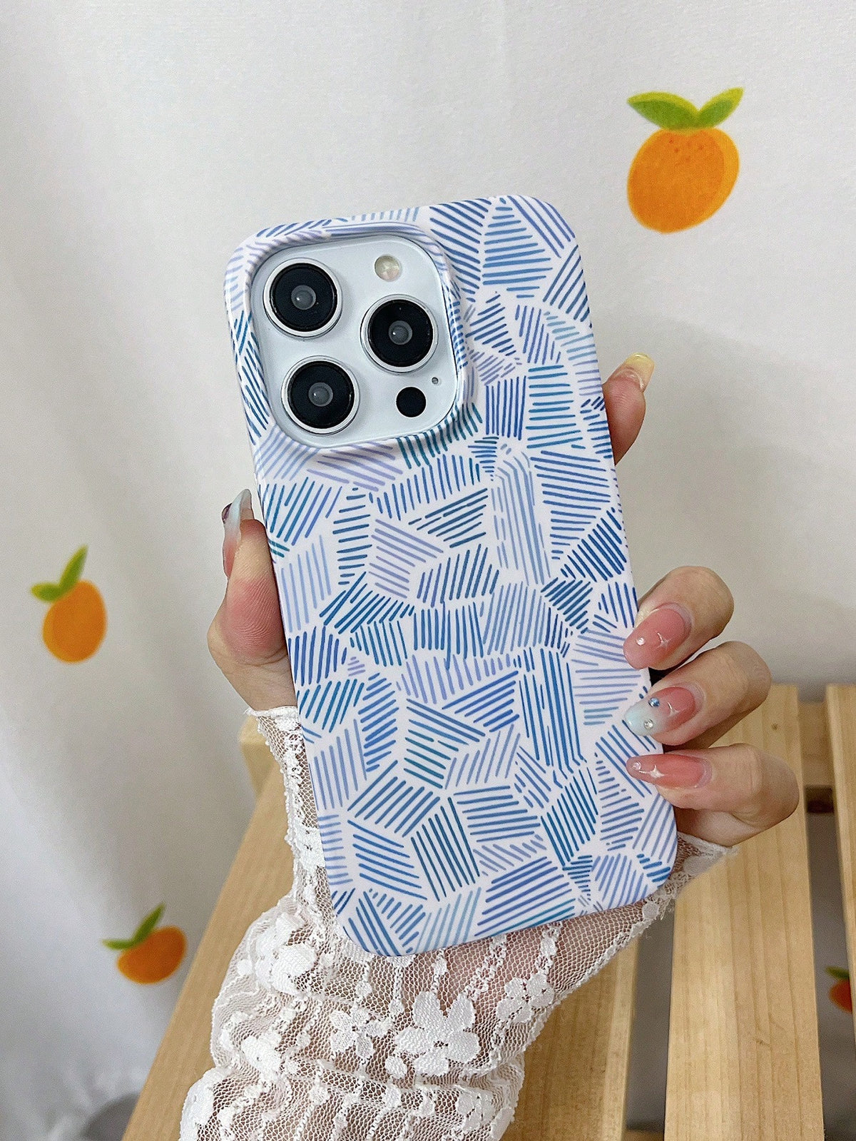 1pc Geometric Pattern PC Phone Case