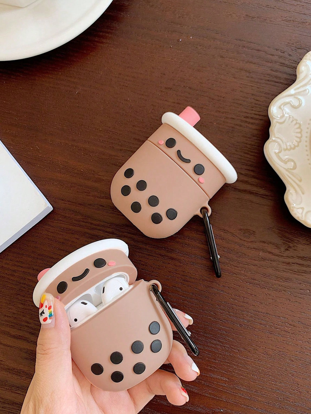 Silicone Bubble Tea Design Case Compatible With Airpods