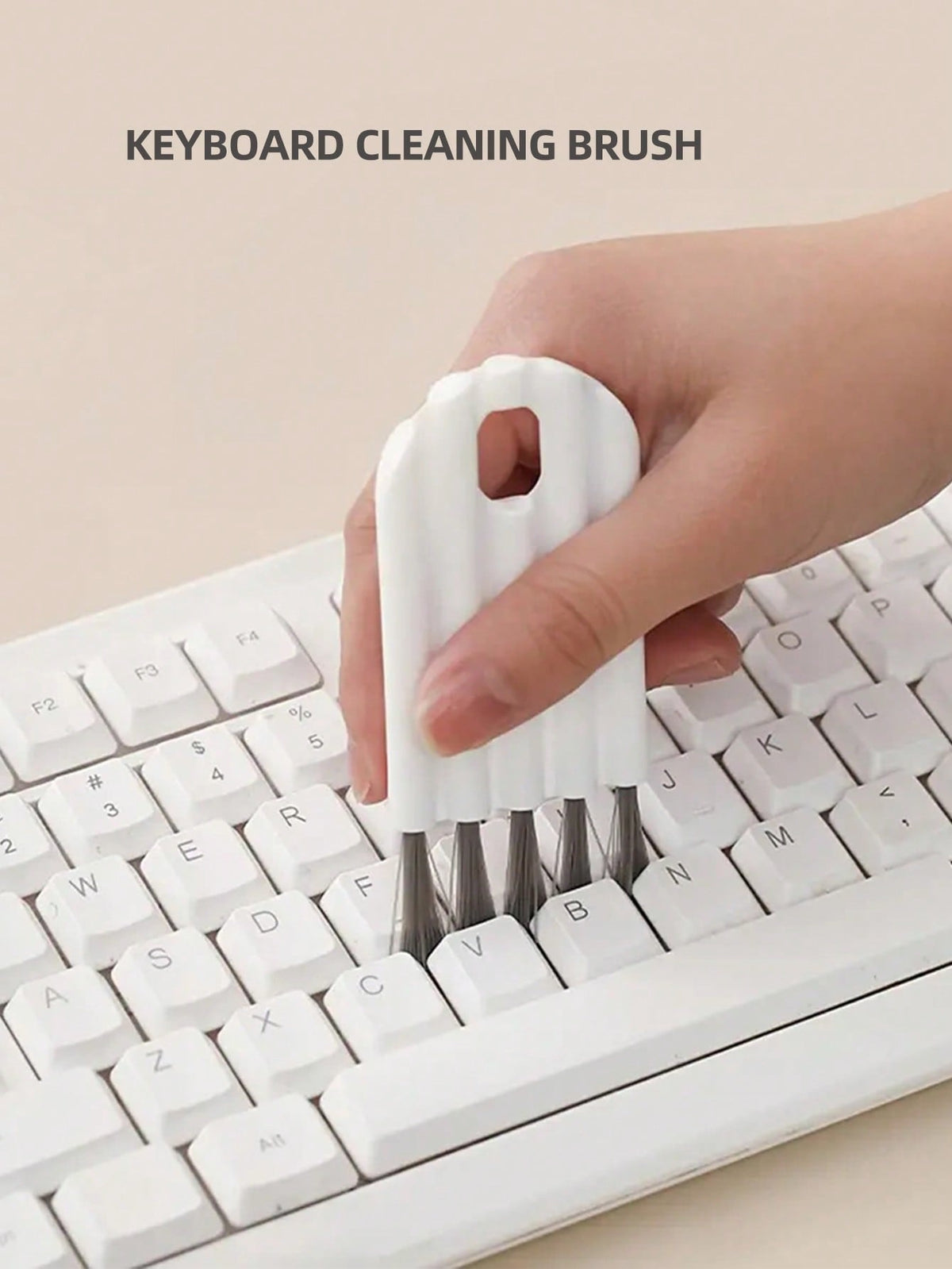 2pcs/pack Bendable Groove Cleaning Brush, Ideal For Keyboard, Crevice, Cup And Cover Cleaning, White & Gray