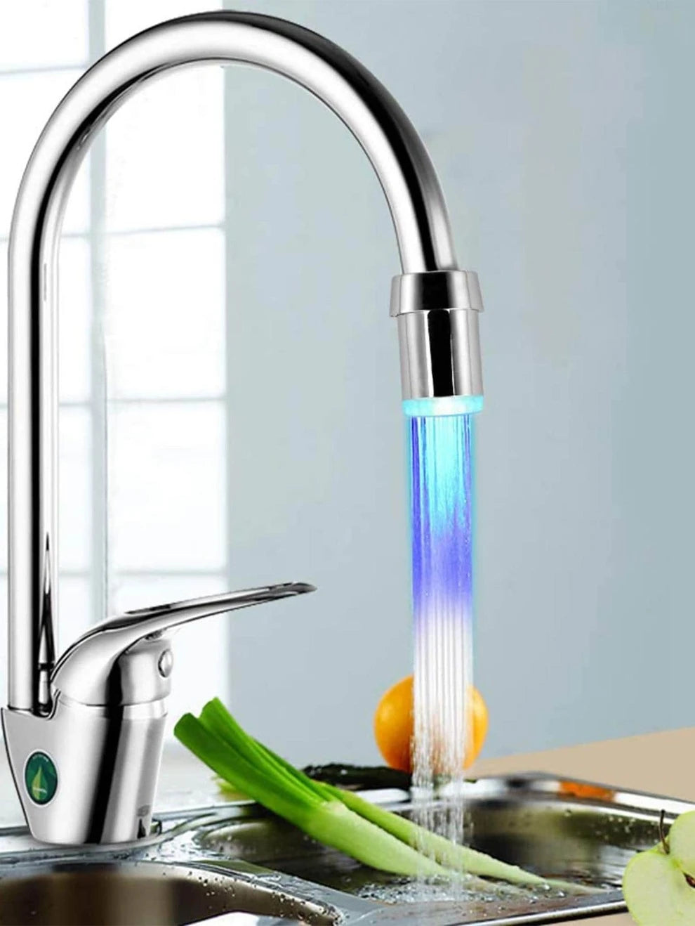 1pc LED 7-Color Light-up Faucet Kitchen Bathroom Glow Water Saving Faucet Aerator Tap Nozzle Shower Kitchen