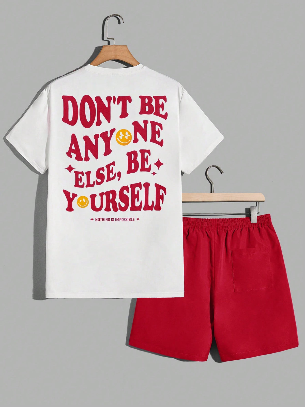 Manfinity Hypemode Men Slogan Graphic Tee & Shorts