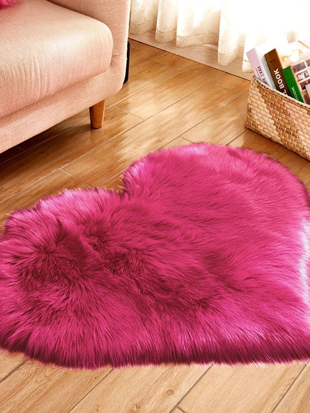 1pc Heart Shaped Fuzzy Rug