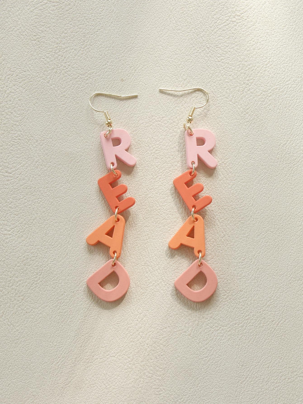 1pair Fashionable Color Block Letter Drop Earrings For Women For Daily Decoration