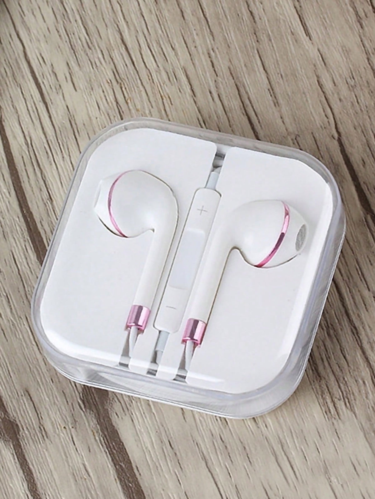 Wired Earphones With Simple Design, 3.5mm Jack, Boxed Pink & White In-Ear Headphones For Daily Use