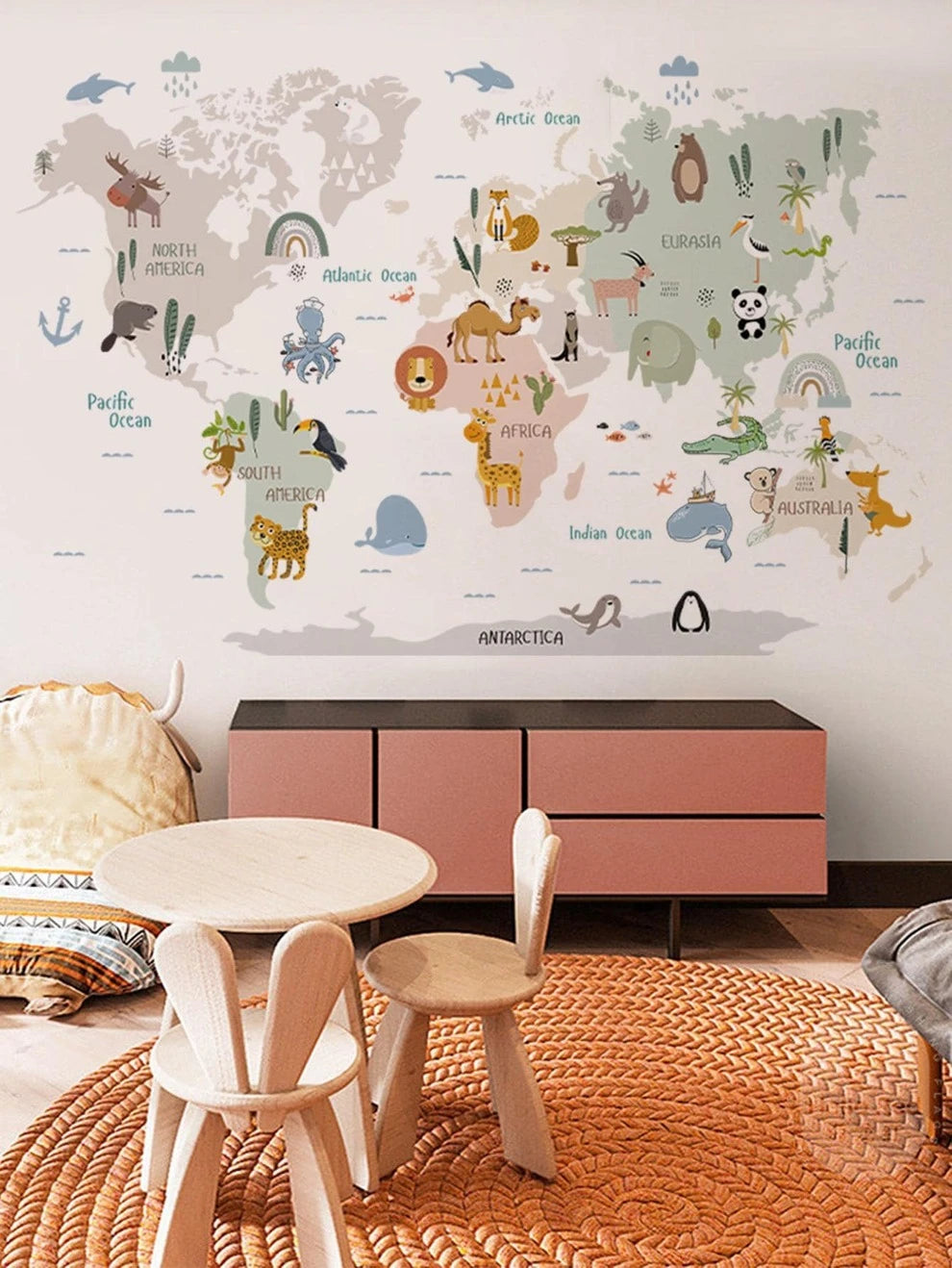 1set Cartoon Graphic Wall Sticker