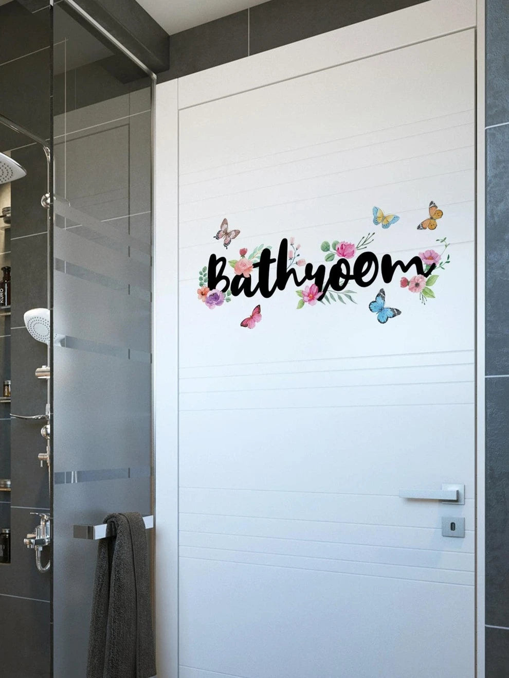 1pc Butterfly & Letter Graphic Wall Sticker