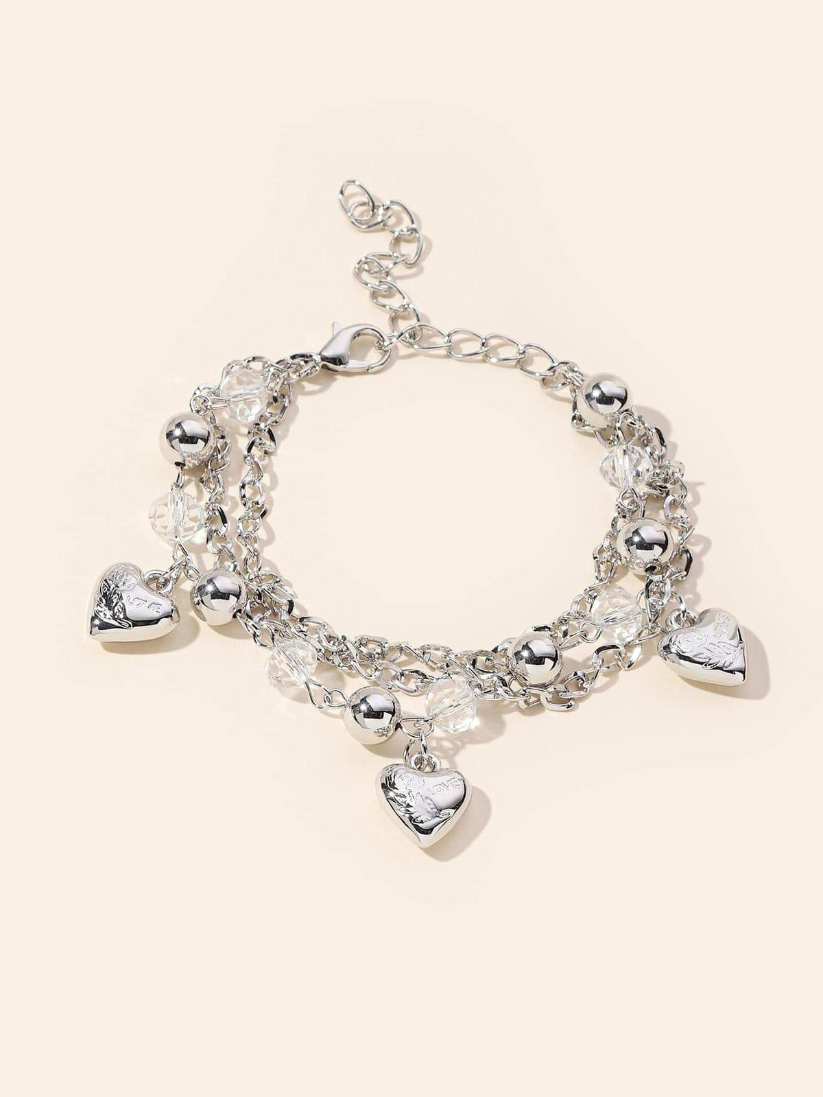 Heart Charm Layered Bracelet