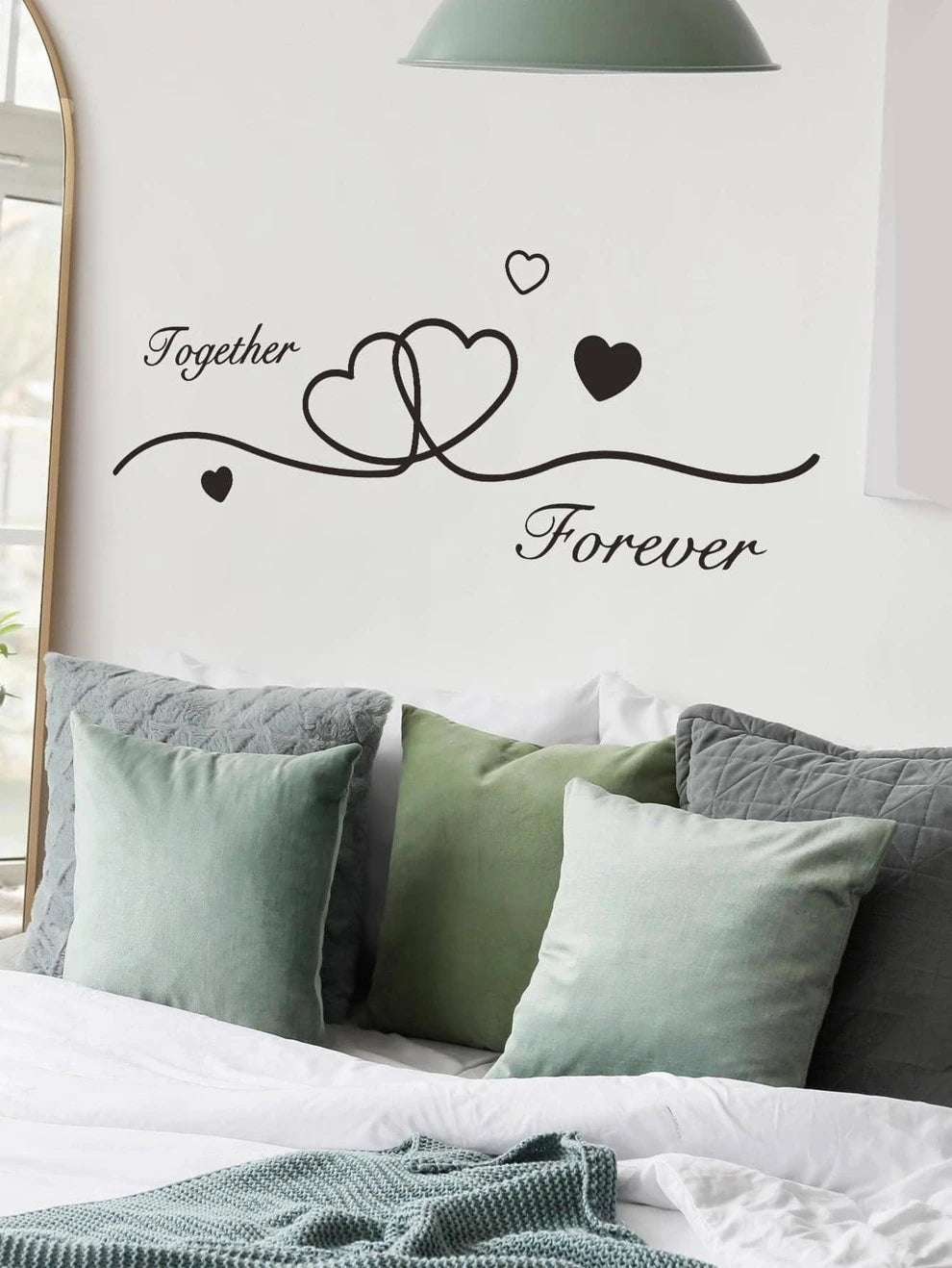 1pc Letter Graphic Wall Sticker, PVC Black Self Adhesive Wall Art Decal For Home Decor