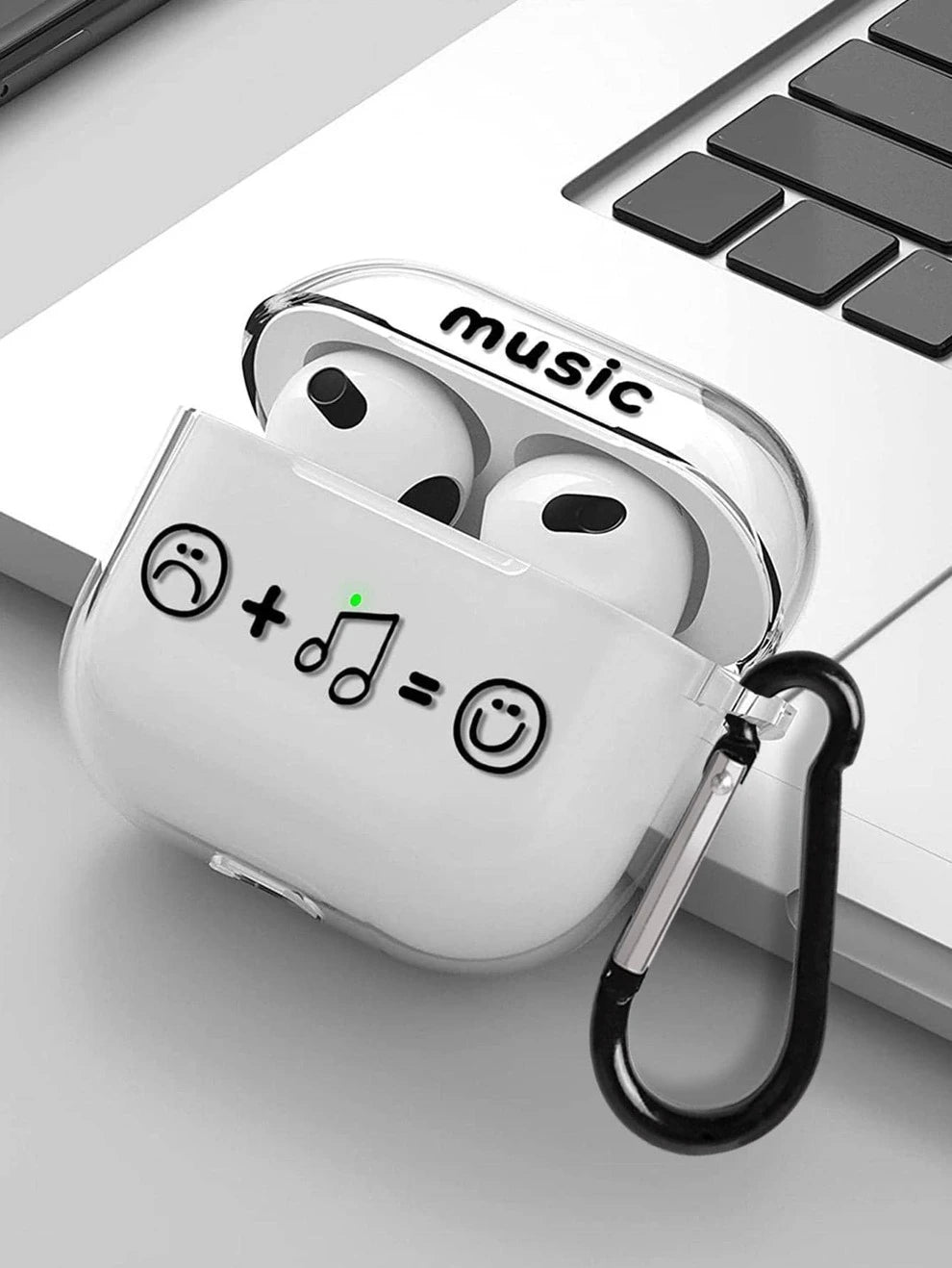 1pc Expression & Musical Note Pattern TPU Case Compatible With AirPods For AirPods1/2 AirPods Pro