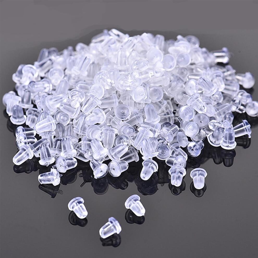 500pcs Earring Backs With Pads, Clear Plastic Ear Safety Backs For Fish Hook Earrings, Earring Back Replacement For Heavy Earrings, Clutch Earring Backs