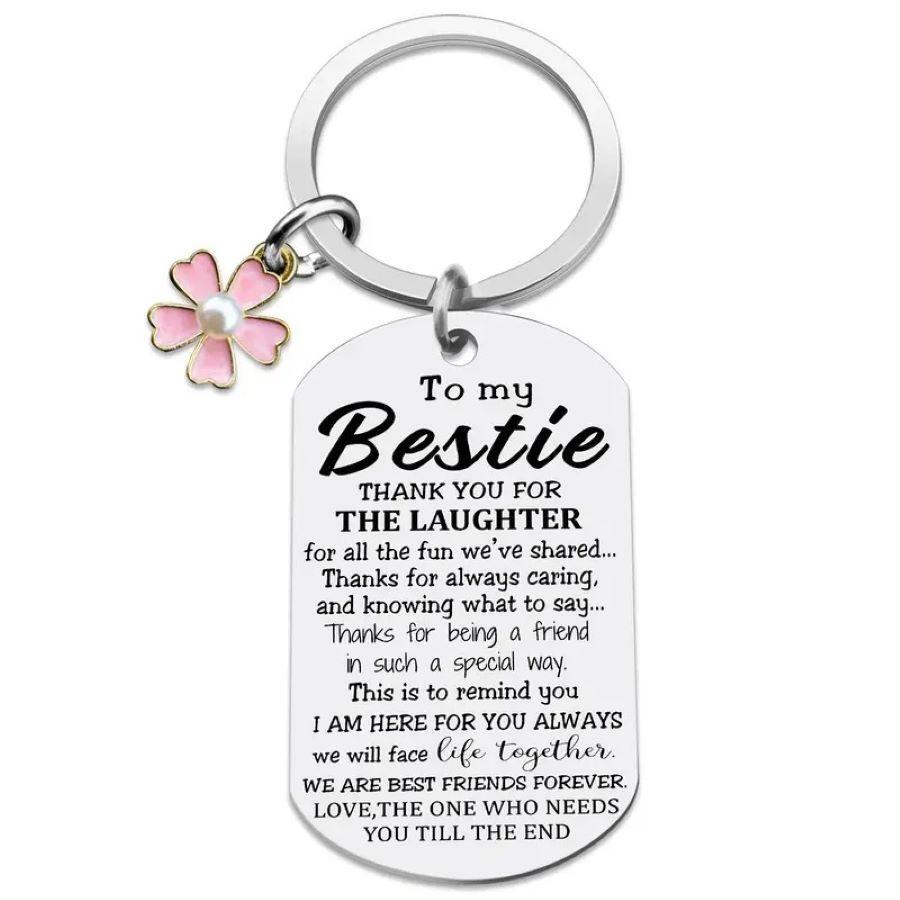 Street Unique Gifts, Flowers, Best Friend Keychain, Birthday Keyring, Good True Friends Friendship