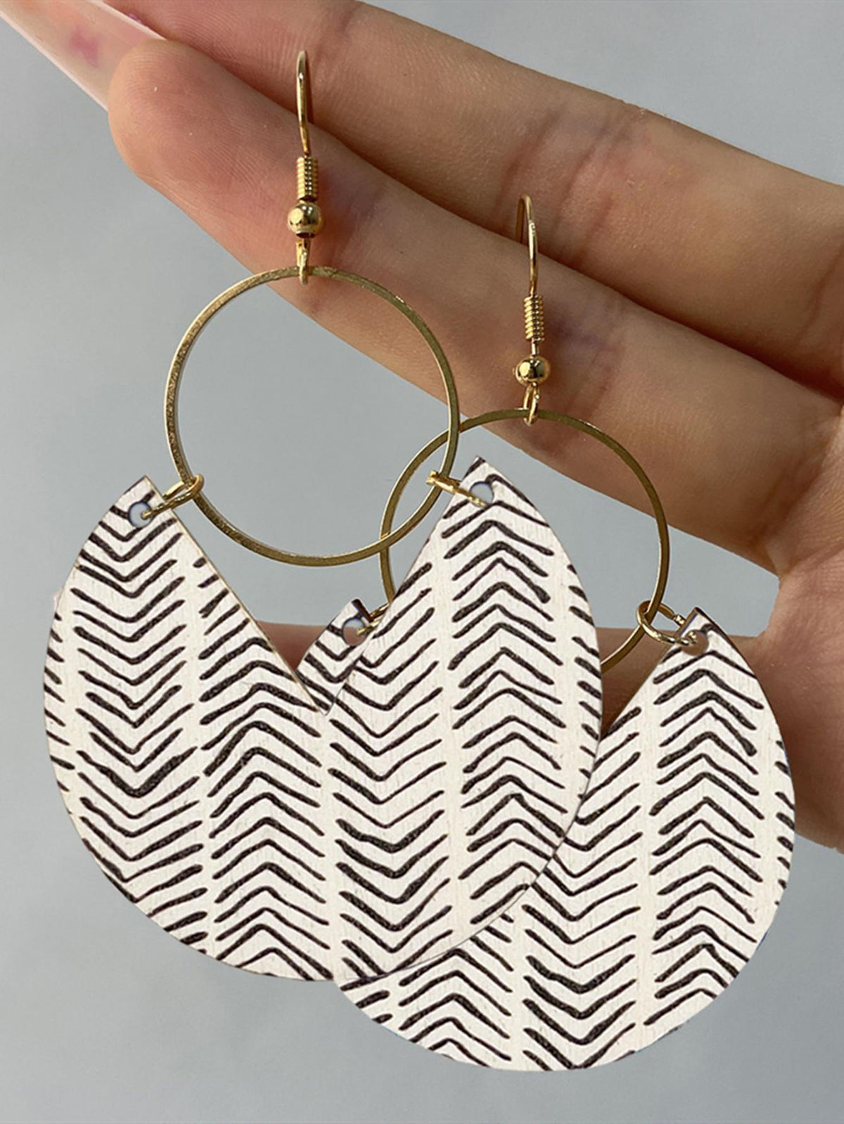 1pair Geometric Pattern Round Drop Earrings