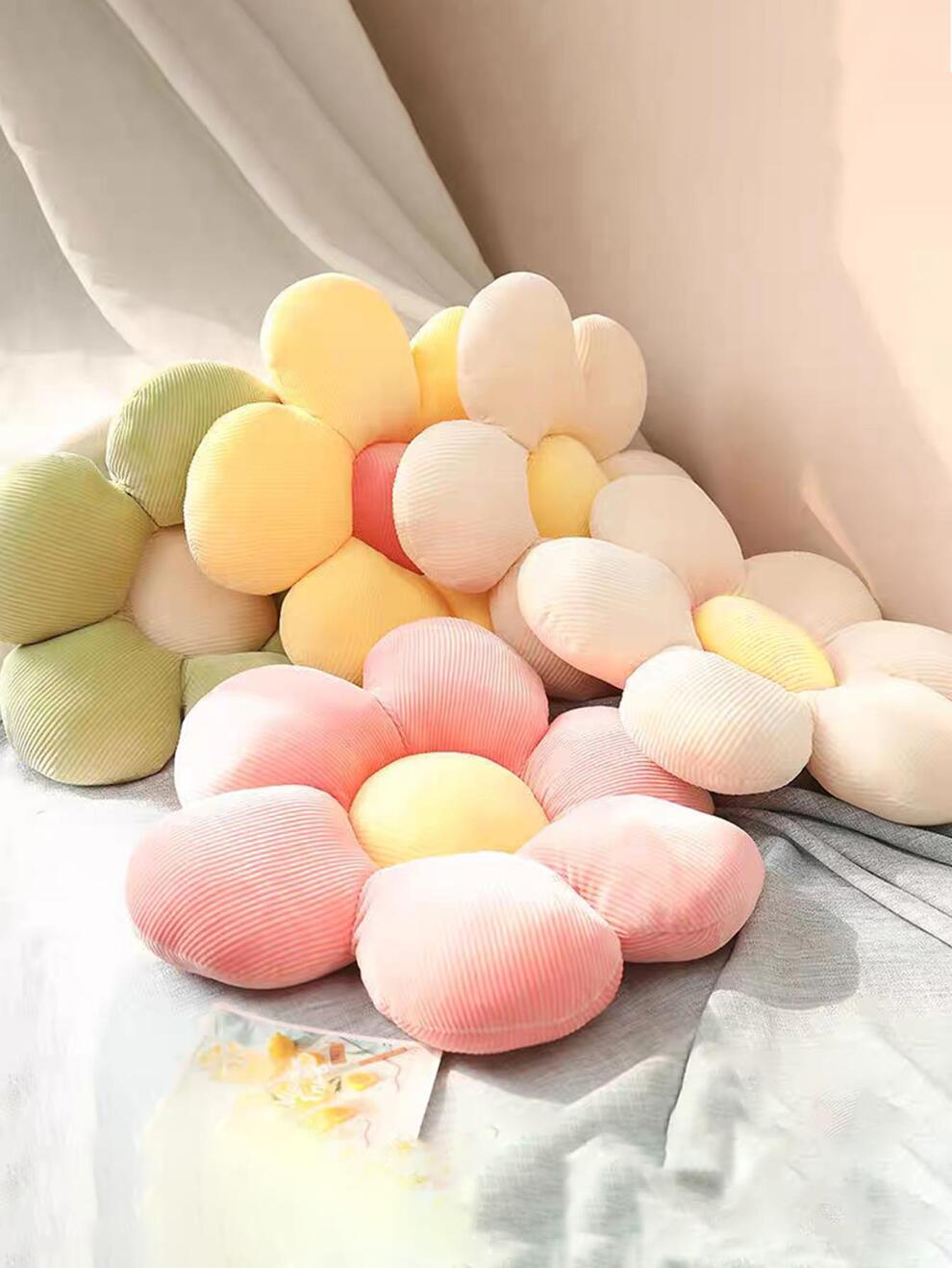 1pc creative and lovely flower pillow, home decoration pillow, leisure life office pillow cushion, soft and comfortable flower shaped pillow