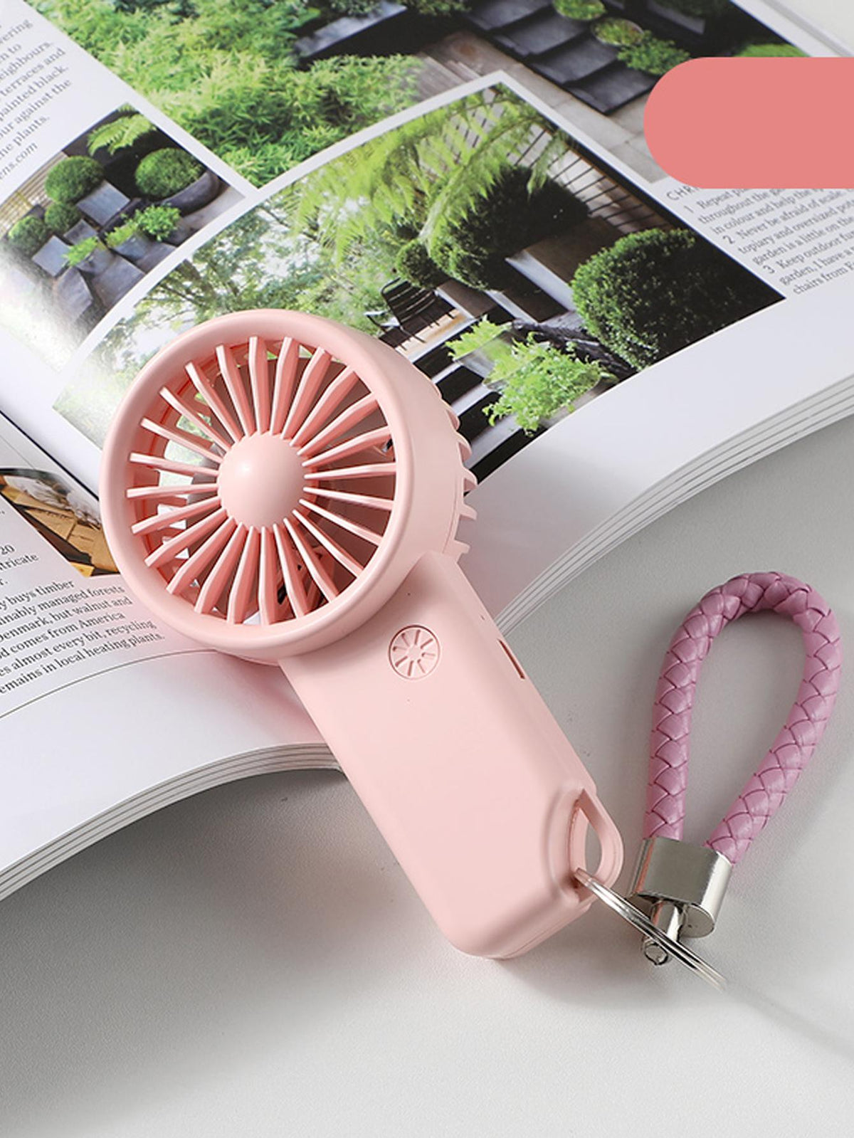 1pc Rechargeable 500mah Battery Portable Handheld Mini Fan With Lanyard, 3-Speed