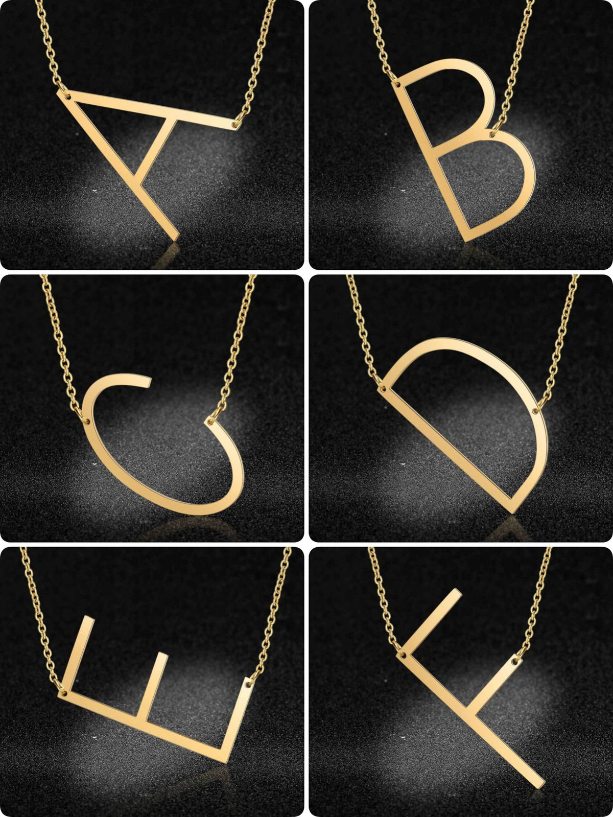 1pc Fashion Trend Simple Elegant Lady Style Silver 26 Letters Large Letter Pendant Necklace