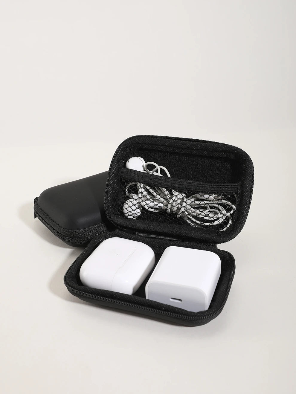 Headphone Bag, Data Cable Bag, Mobile Phone Charger Bag, Mini Frosted Square Box Bag College Dorm Essentials Storage Case Headphones Case Digital Bag Wireless Earphones Bluetooth Earphones Headset Ear