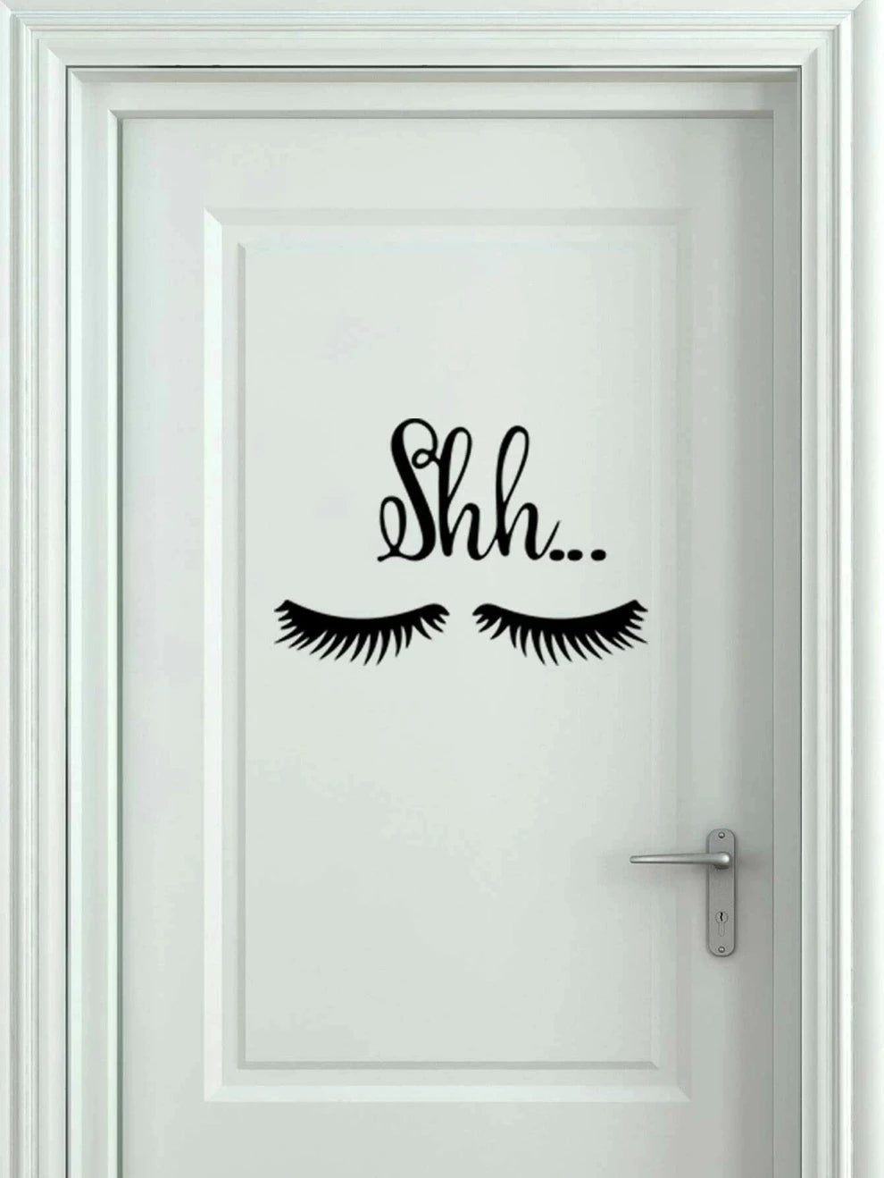 Eyelash & Letter Graphic Wall Sticker, Black PVC Wall Art Decal For Home Decor