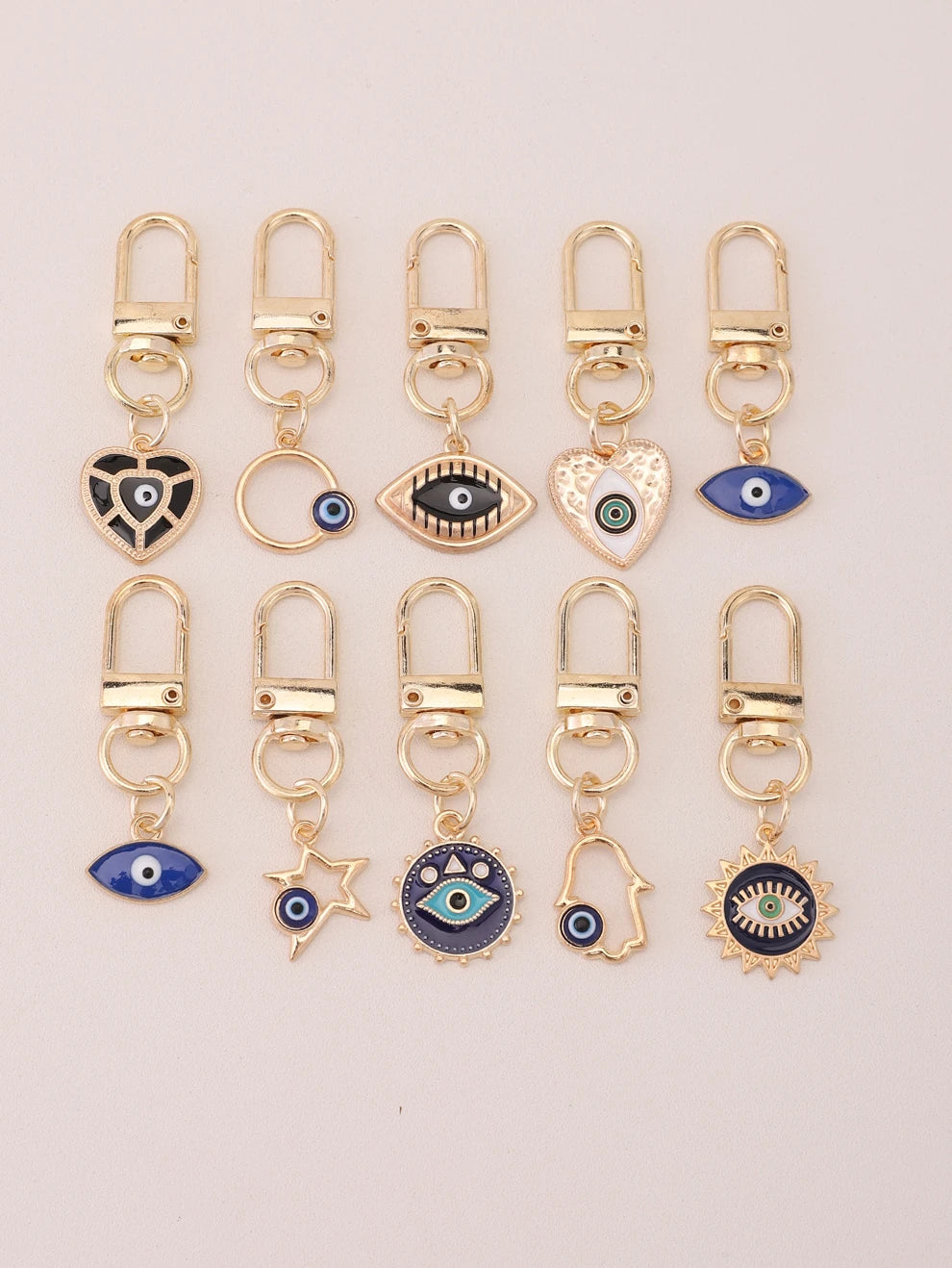 10pcs Devil Eye Keychain Pendant, Suitable For Party Favors, Holiday, Back To School Gifts