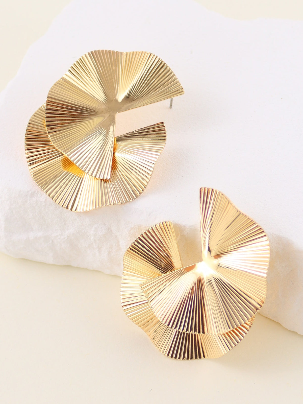 Textured Metal Stud Earrings