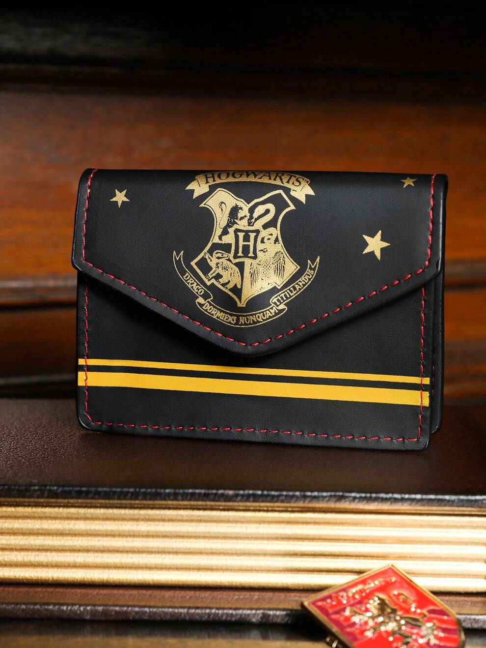 HARRY POTTER X SHEIN Letter Graphic Black Pu Card Holder