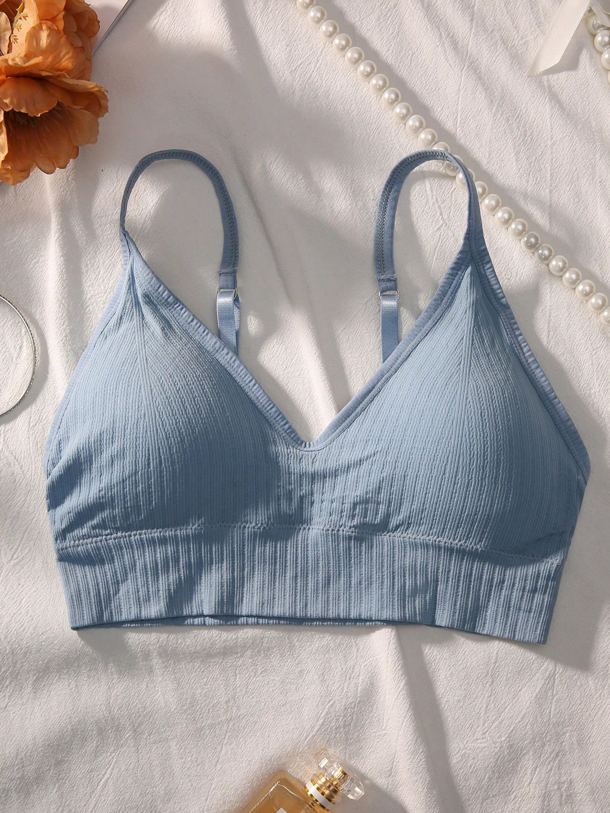 Solid Color Simple Daily Wear Bralette And Wireless Bra (Wire-Free)