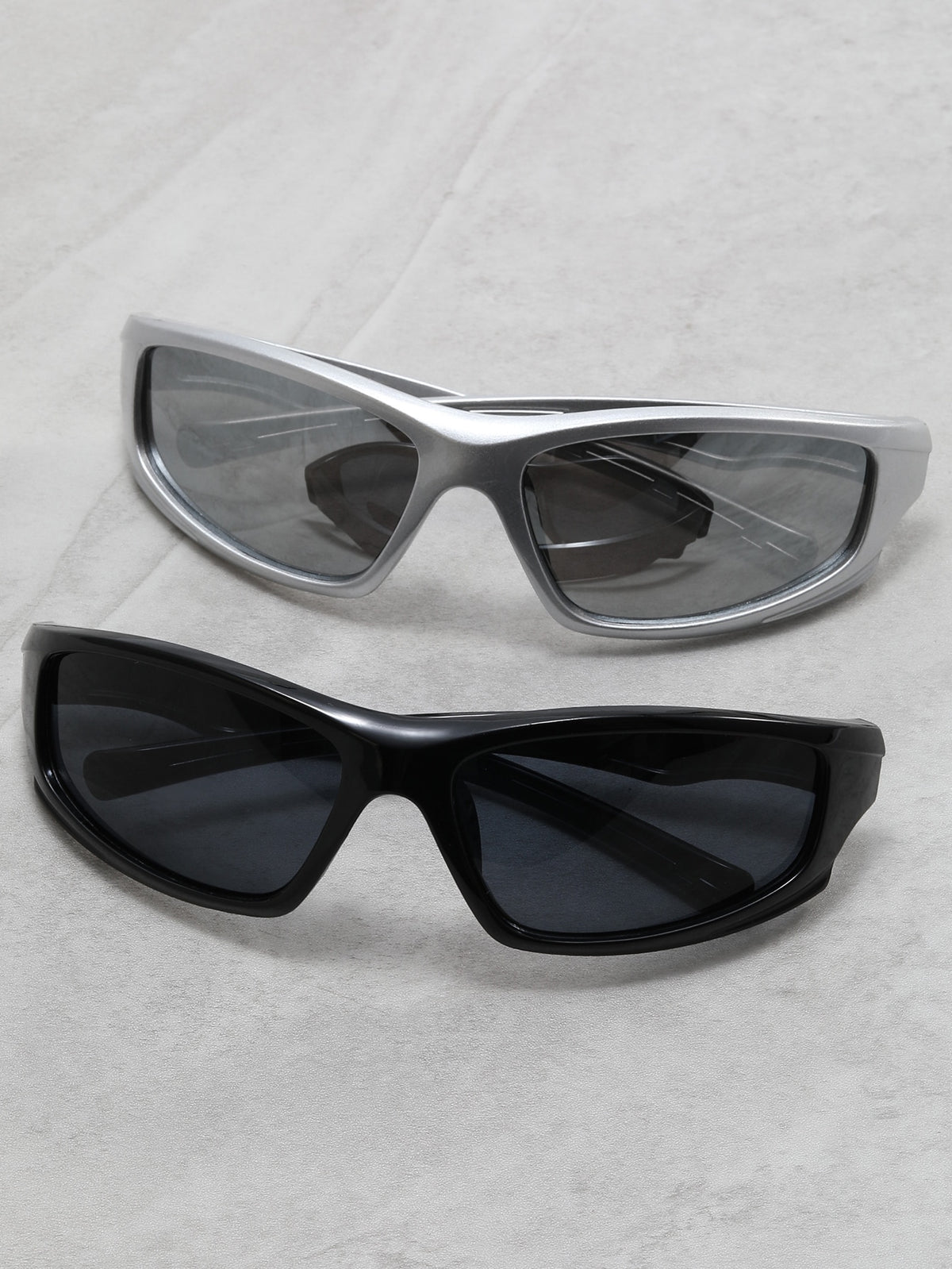 2pairs Unisex Fashion Wraparound Decorative Sunglasses