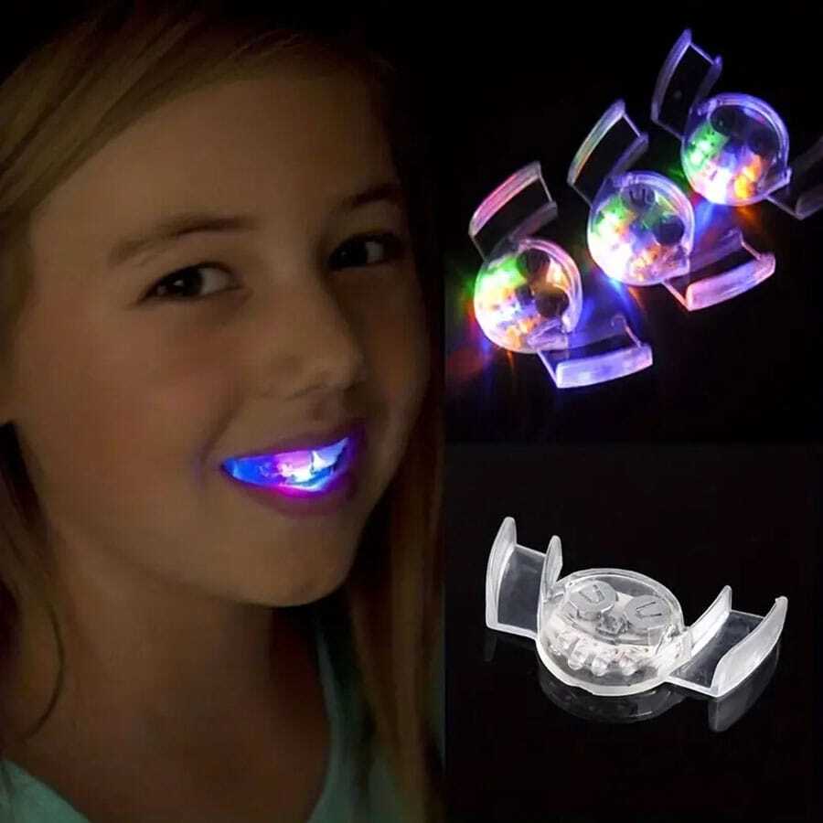 1pc Led Flashing Dental Grills, Glowing Teeth Mouthpiece, Luminous Dentures For Christmas, Party, Dance Toy