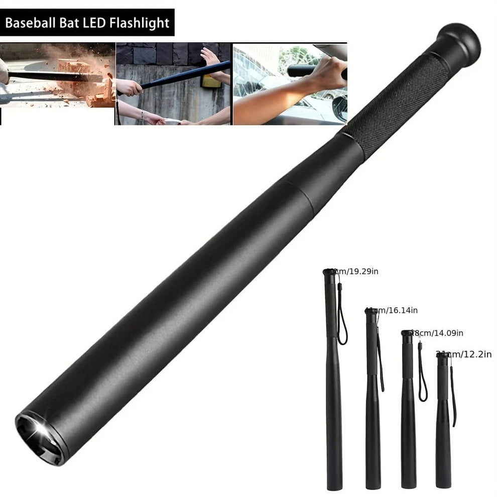 1pc Self Defense Flashlight Stick LED Waterproof Baseball Bat Aluminium Alloy Torch For Emergency Self Defense Anti Riot Equipment