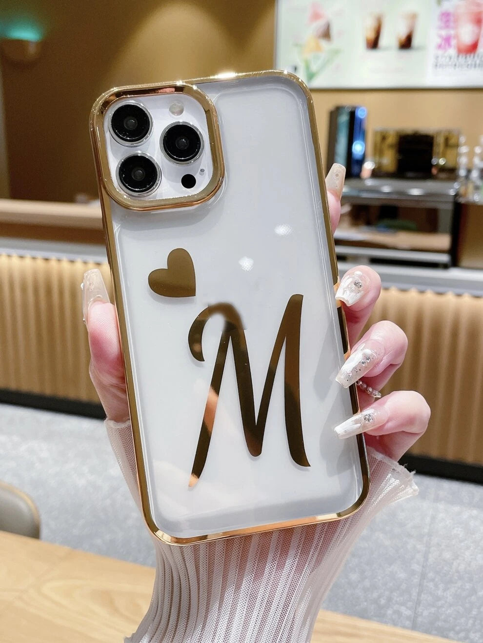 Letter Graphic Clear Phone Case