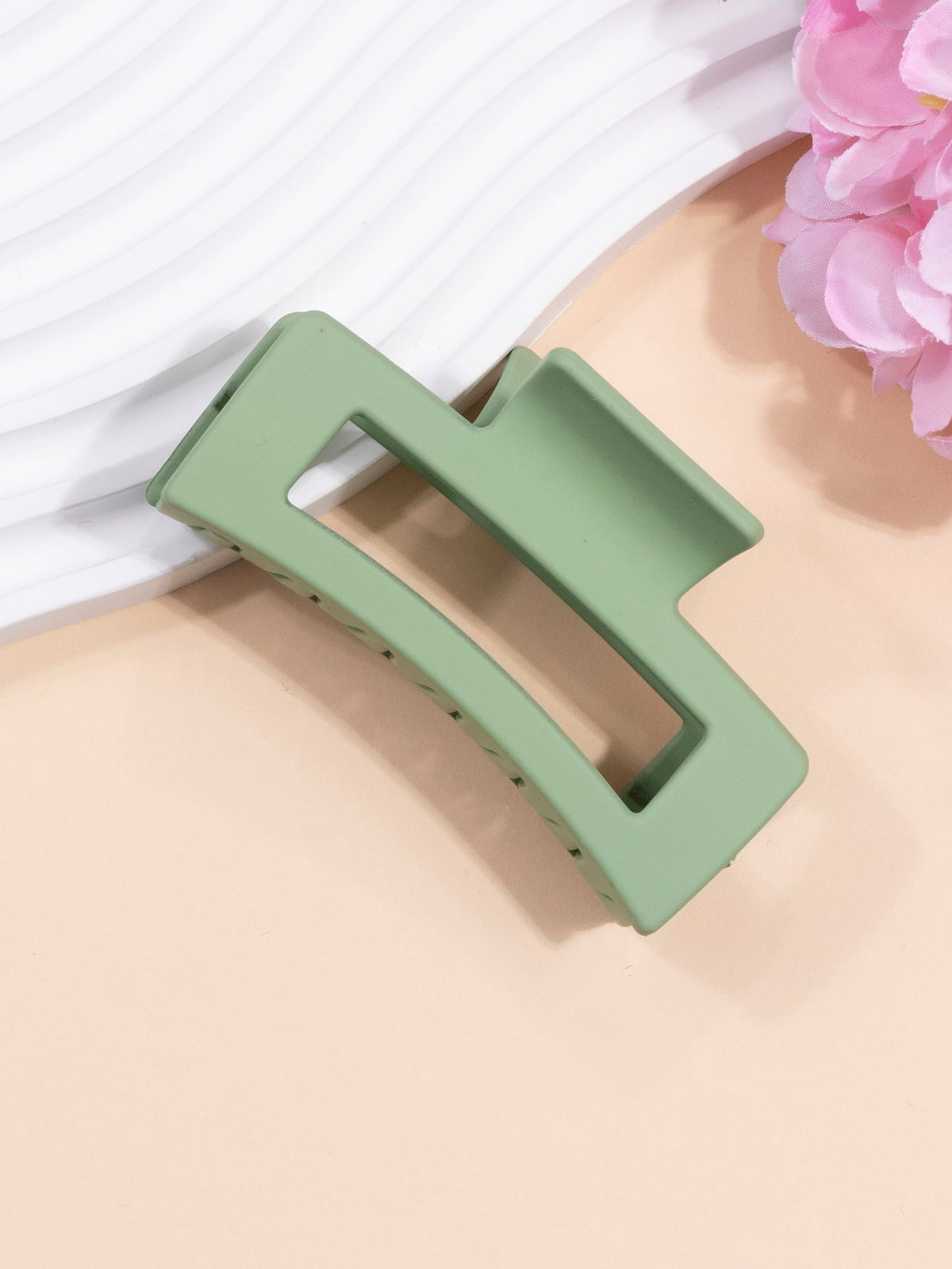 1pc 8.5cm Matte Rectangle Hair Claw Clip Casual