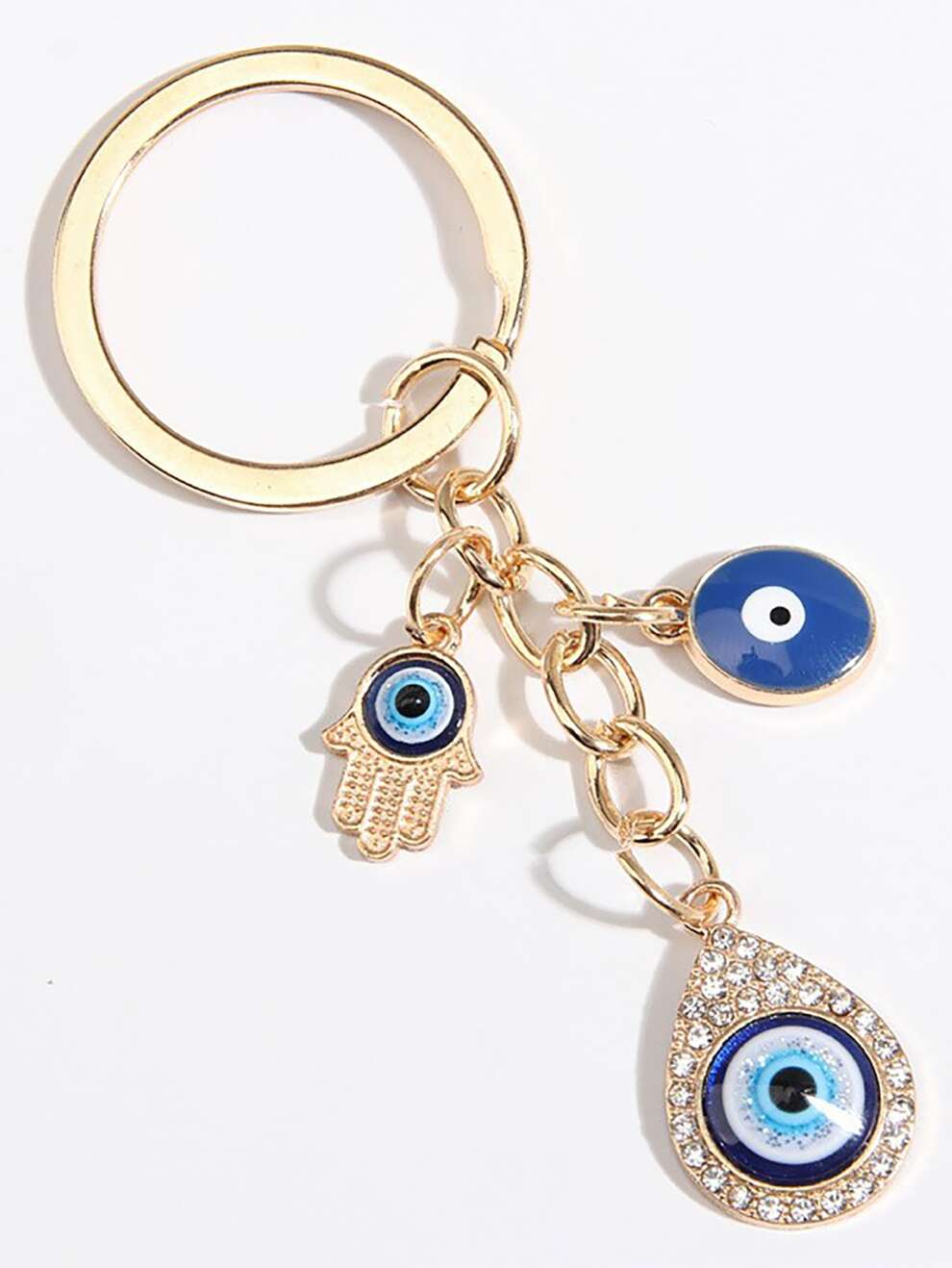 Street Hamsa Hand & Evil Eye Charm Keychain, Evil Eye Keychain, Turkish Hamsa Hand Keychain, Women's And Men's Handbag Keyring