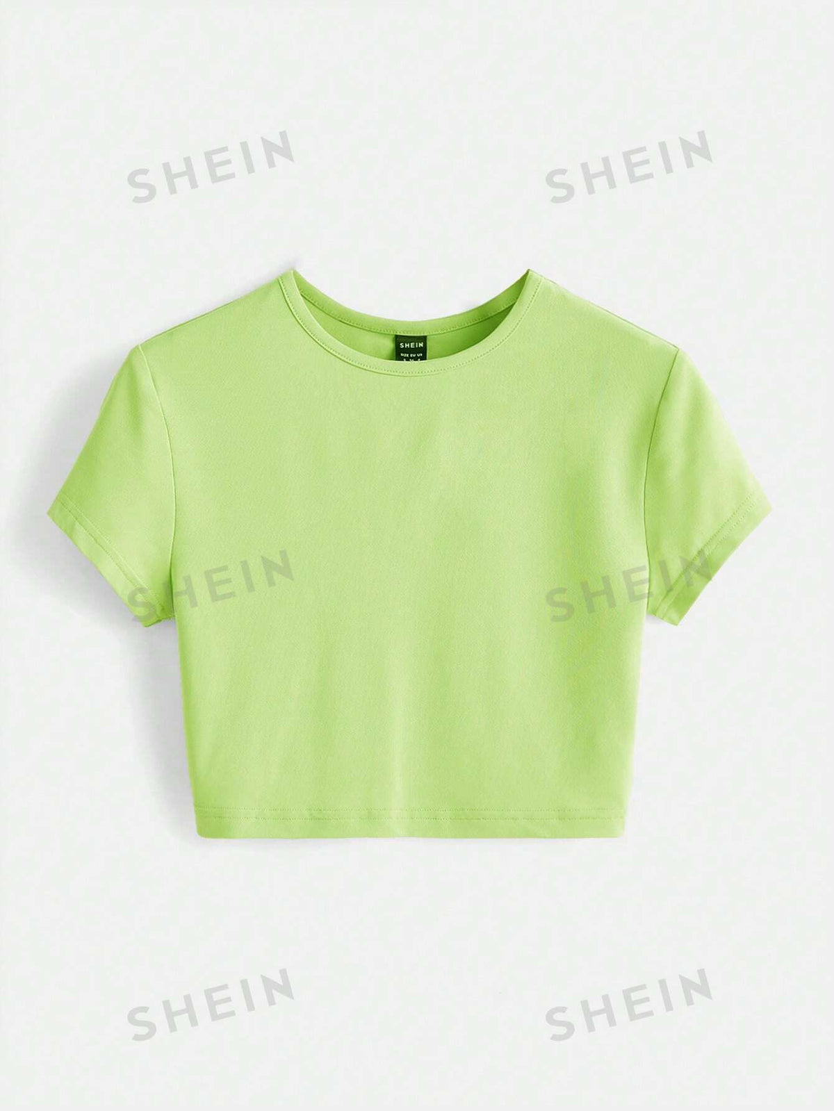 SHEIN BASICS Solid Crop Tee