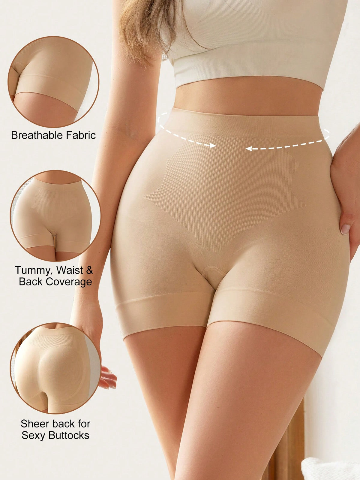 High Waist Tummy Control Butt-Lift Shapewear Shorts