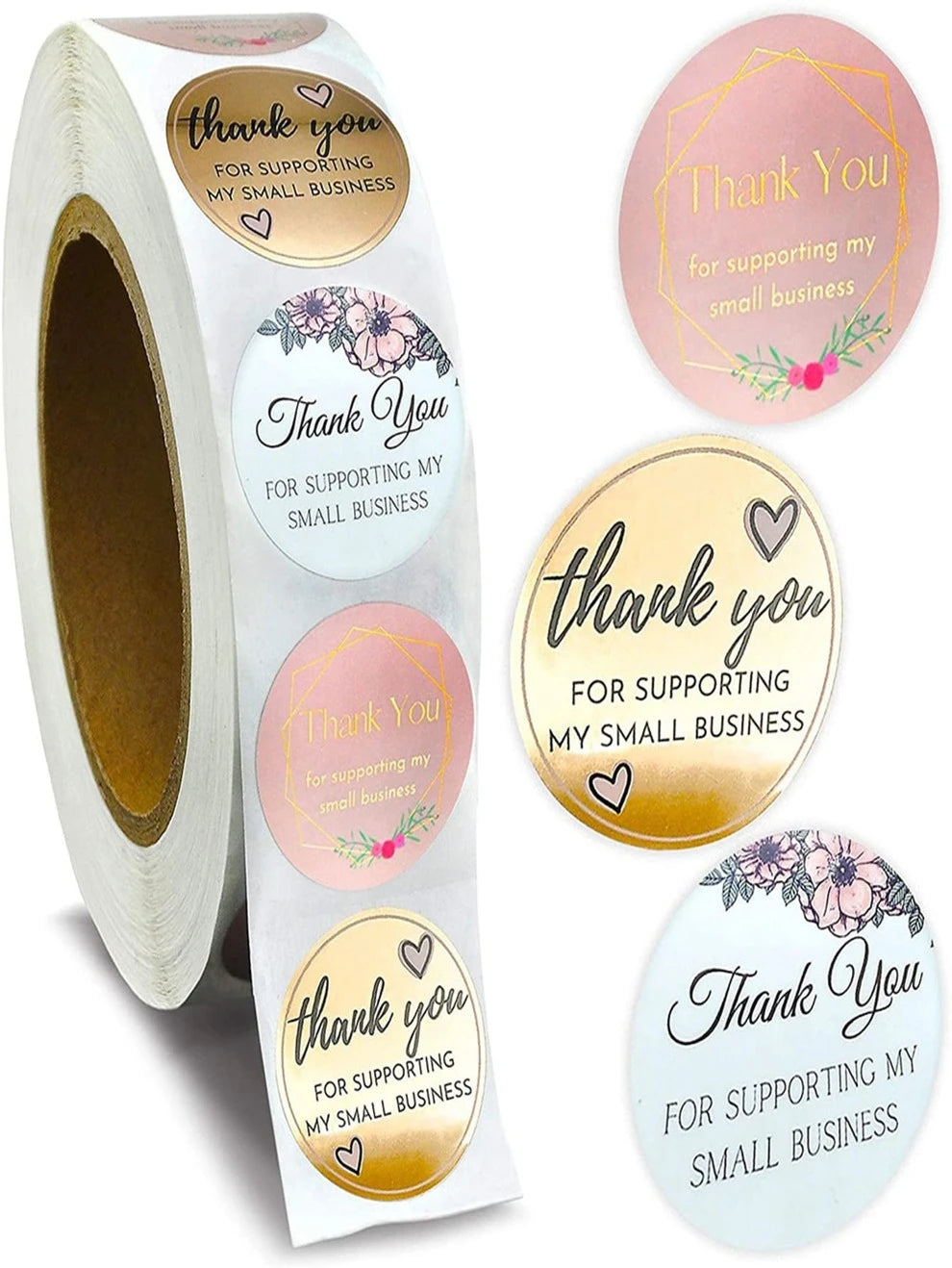 500pcs/roll 1 Inch 1.5 Inch Thank You Adhesive Sticker Label For Business, Baking, Gift Packaging Decoration