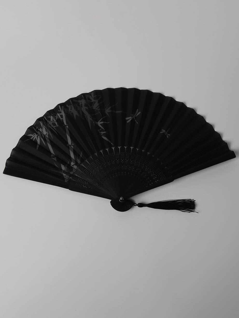 1pc Women's Handheld Fan, Portable Folding Bamboo Fan With Tassel, Suitable For Hanfu, Dance Performances And Daily Use Elegant