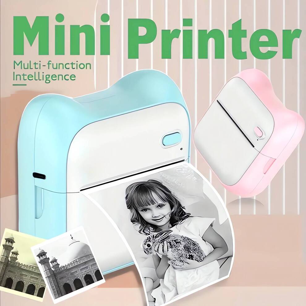 Mini Pocket Printer(Note: Optional Independent Printer Or 5 Rolls Of Self-Adhesive Paper)Portable Thermal Printer For Android Or IOS APP, Inkless Printer, Suitable For Home, Office, Study, And Work Li