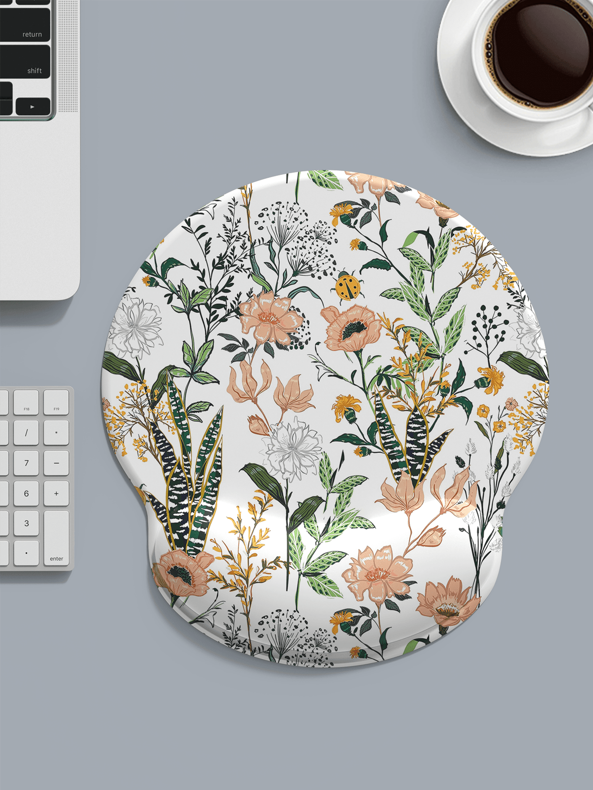 Flower Print Mouse Pad, Desk Mouse Pad