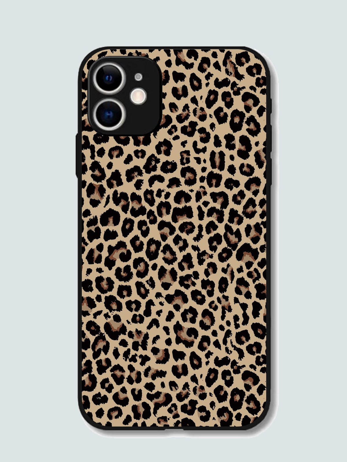 Leopard Print Shock-Proof Black Mobile Phone Case