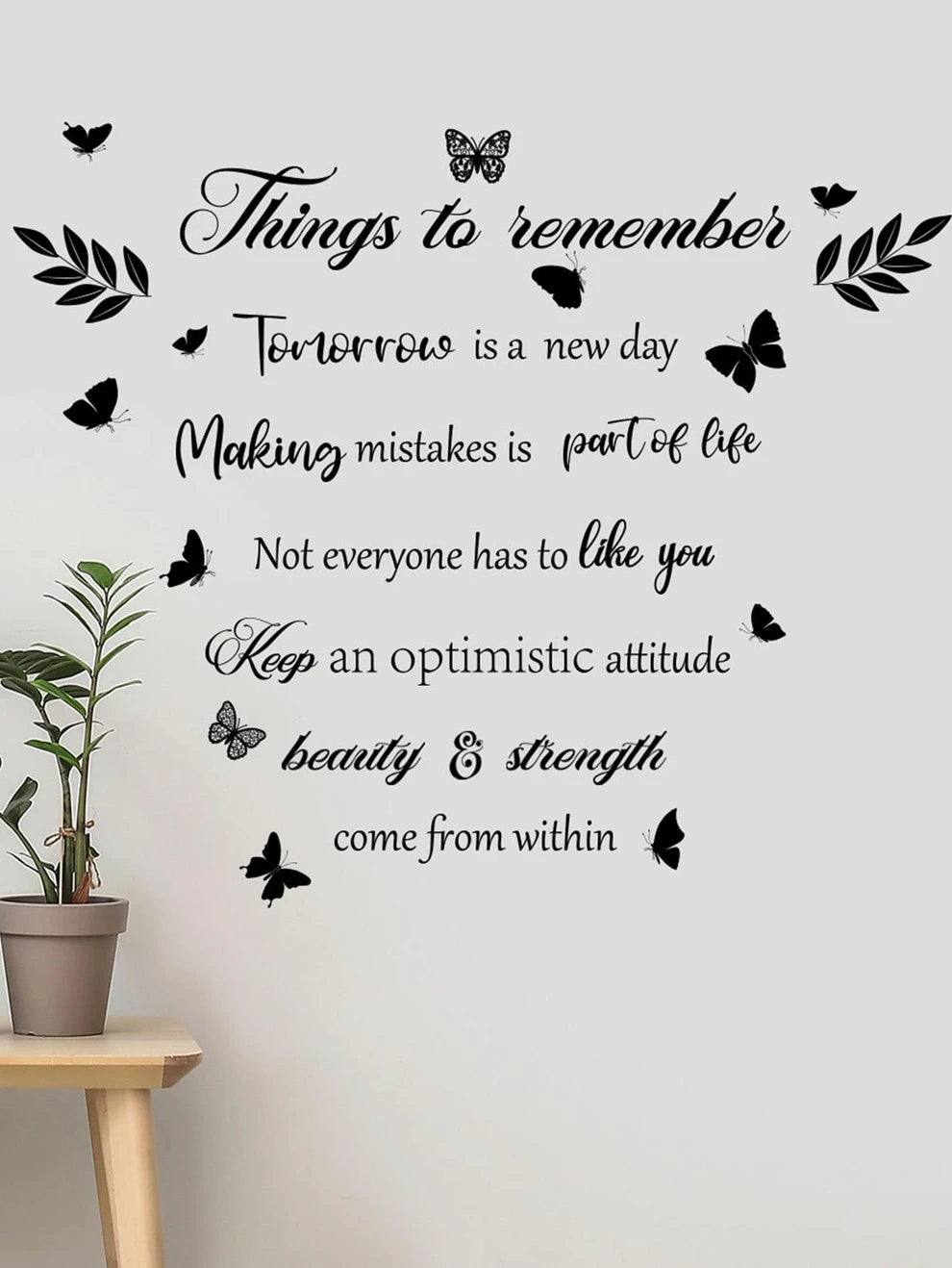 1pc English Inspirational Quote Wall Sticker For Home Bedroom Living Room Decoration