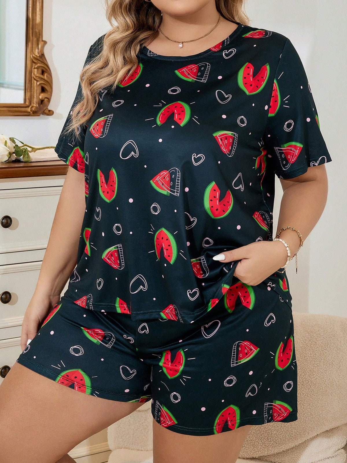 Plus Watermelon Print PJ Set / Pajama Set