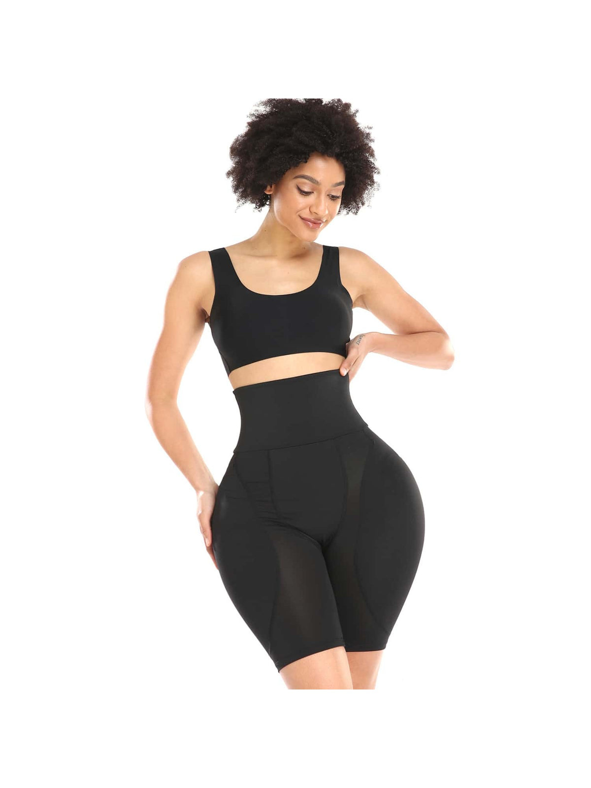 Women's High Waist Body Shaping Pants With Sponge Pads For Hip Lifting, Sexy Buttocks Padding And Curvy Hips