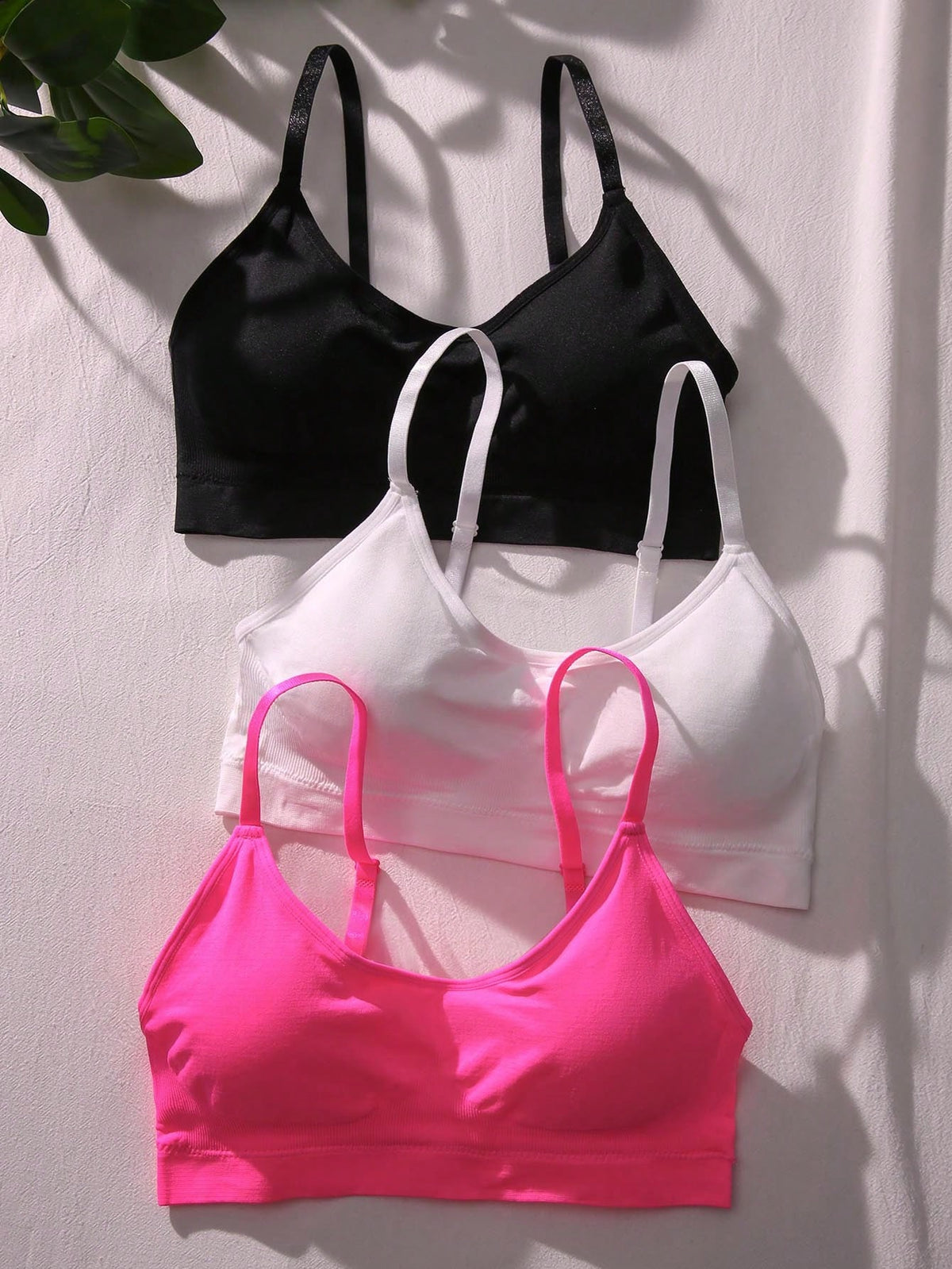 Women's Wire-free Solid Color Bra (3pcs/set)