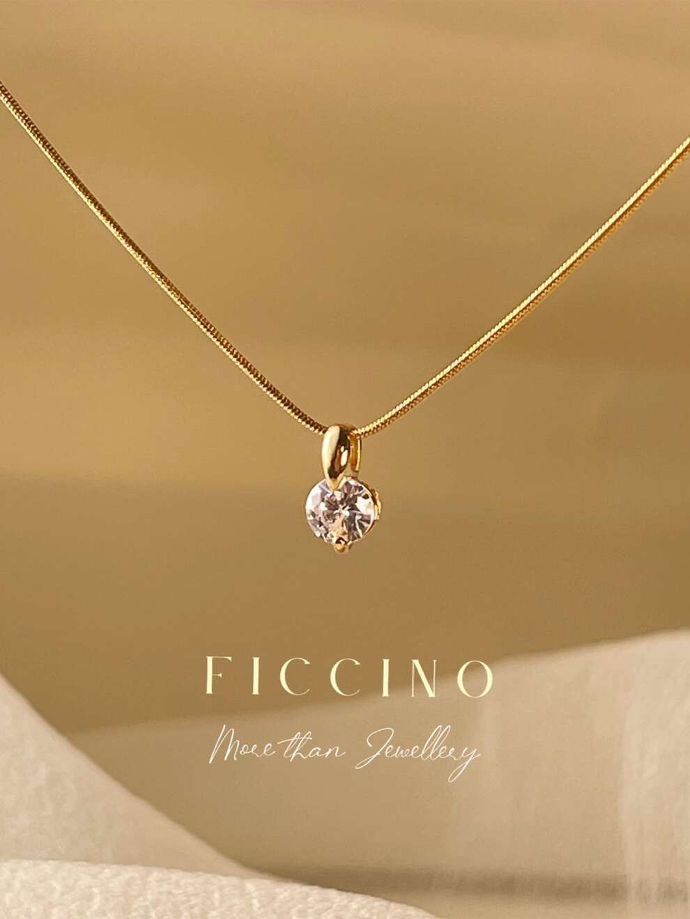 Classic Gold-plated Round Cubic Zirconia Pendant Jewelry With Titanium Steel Snake Chain Necklace, Wearable For Daily Outfits/ Gift Set With Box For Festivals And Anniversaries