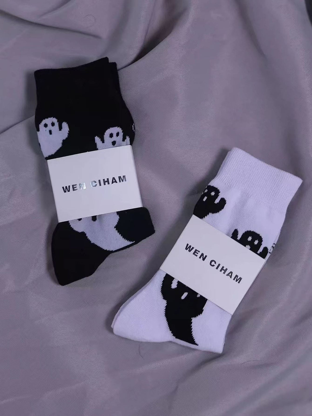 2pairs Women's Trendy Mid-calf Socks For Halloween