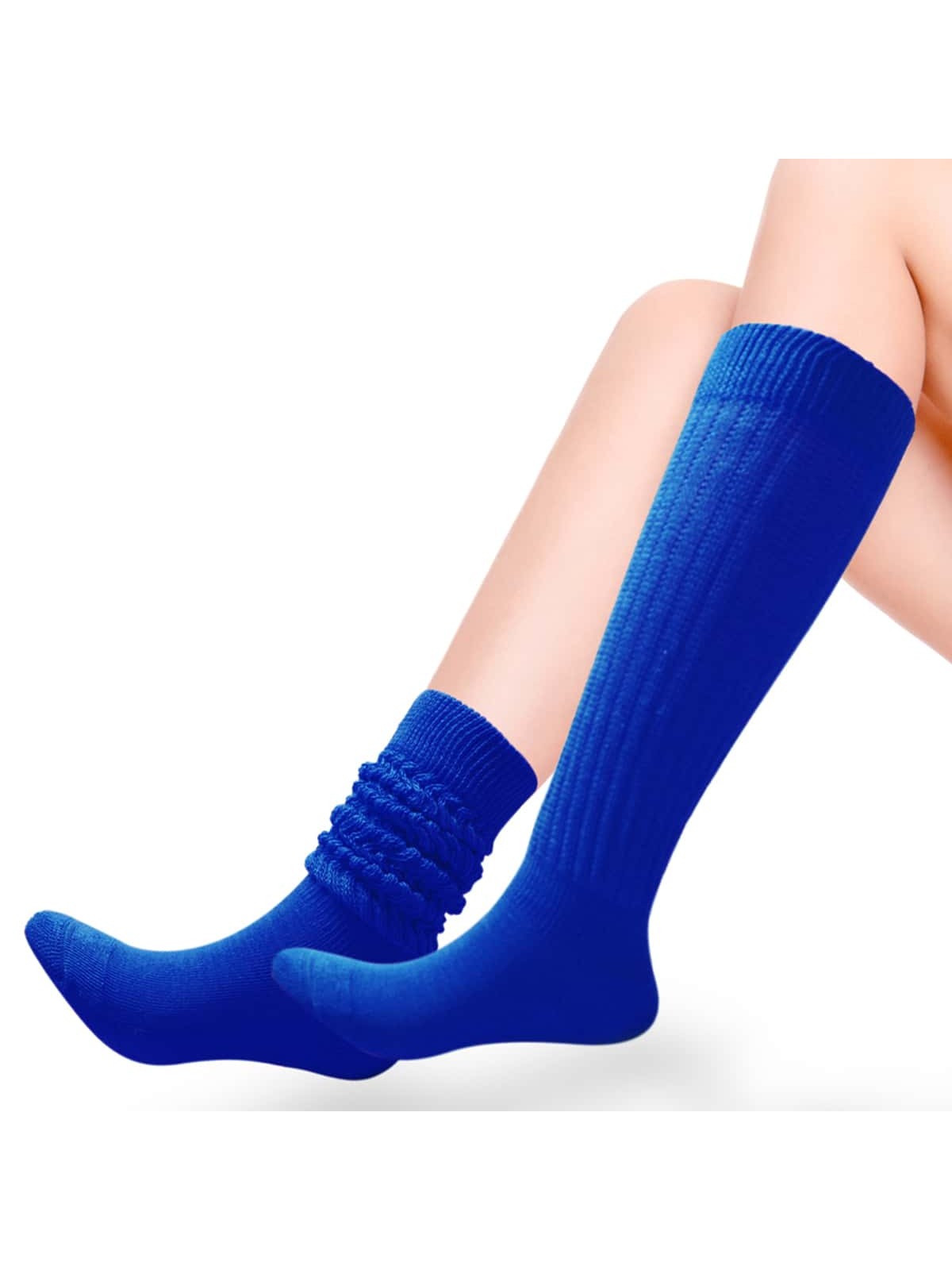 1pair Sports Warm Basic Knee High Pile Socks