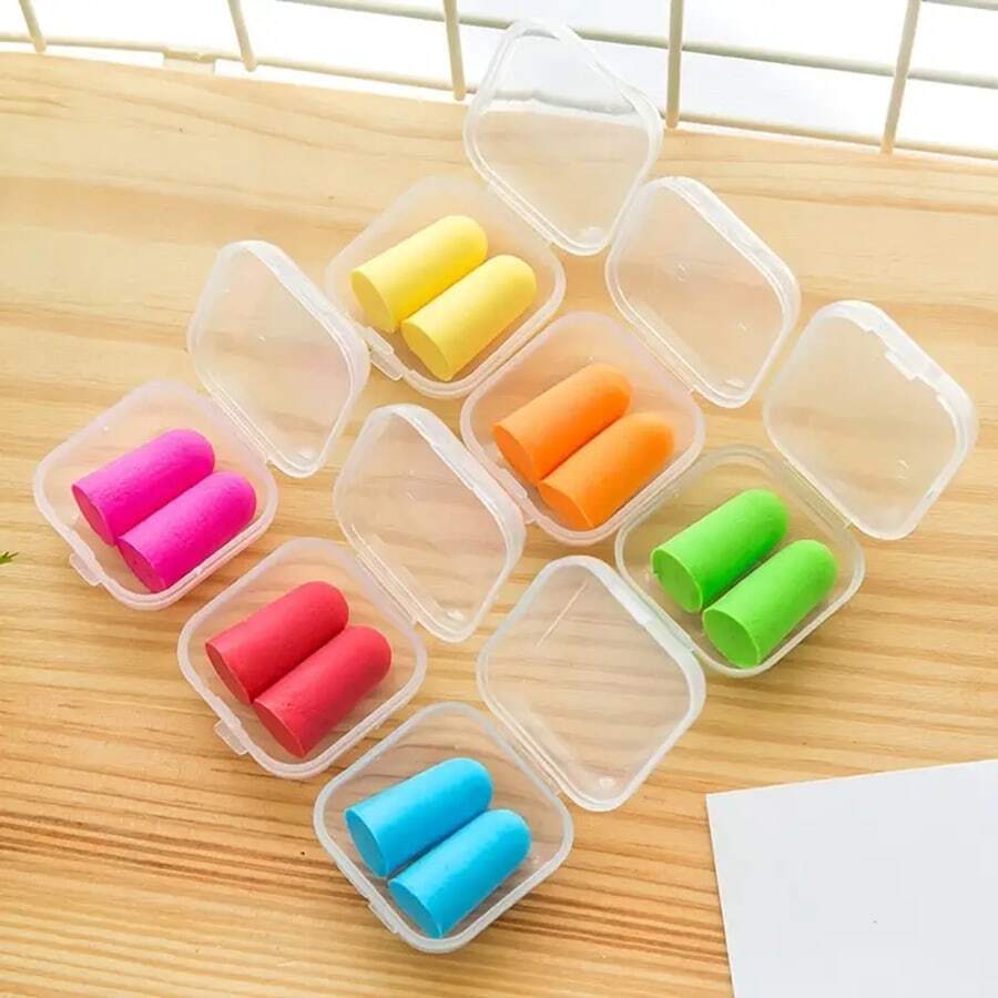 5/10pcs Sponge Earplugs For Noise Reduction, Sleep, Study, Anti-noise Without Hurting Ear